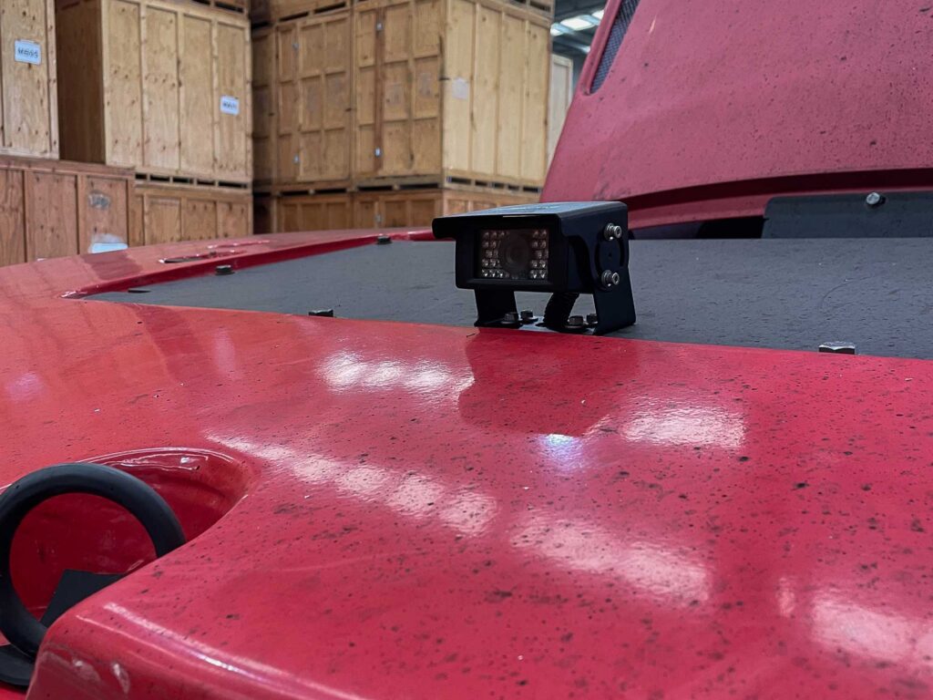 Warehouse forklift rear view camera system