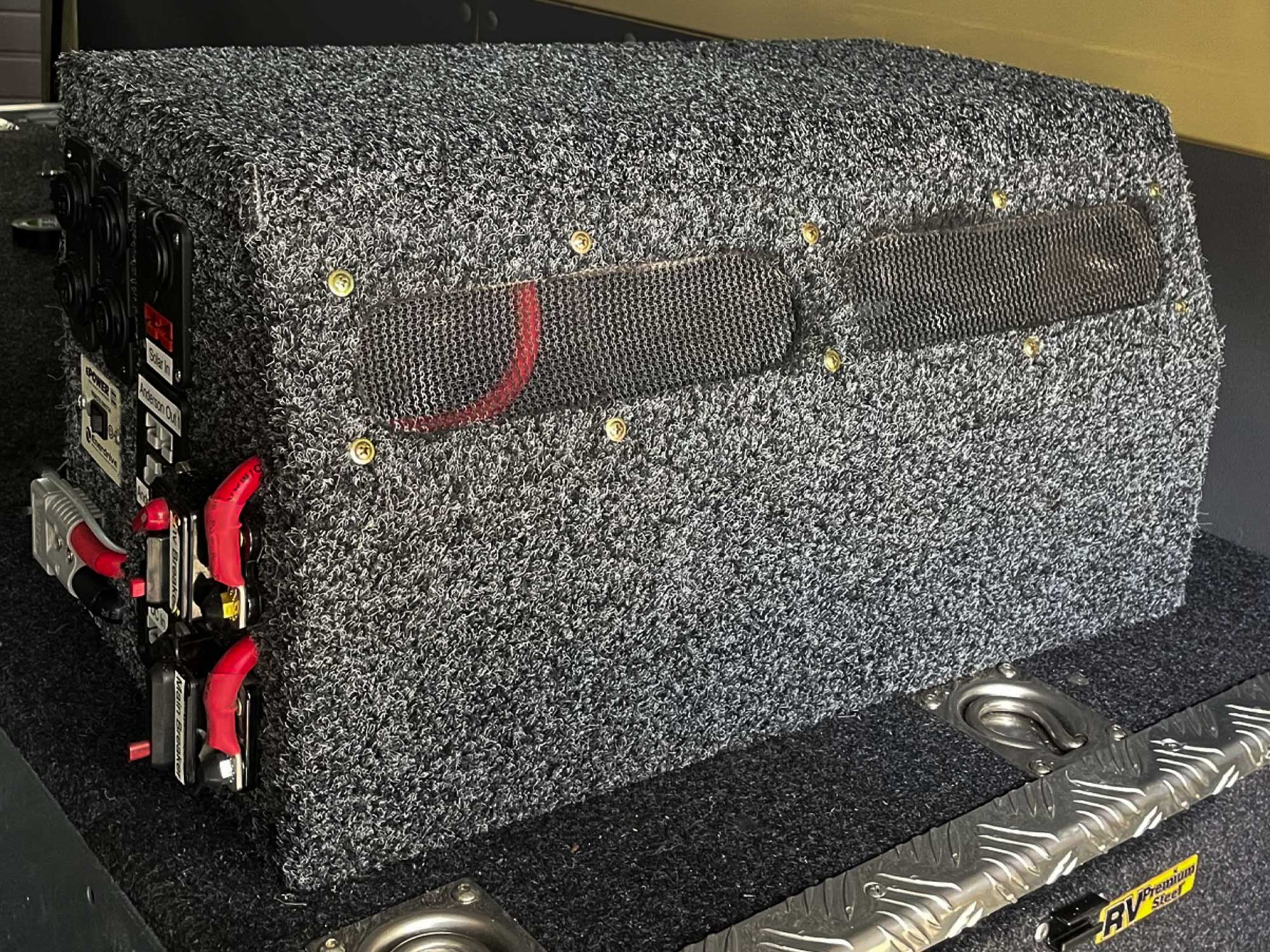 All-in-One Toyota Landcruiser Troop lithium battery power station.