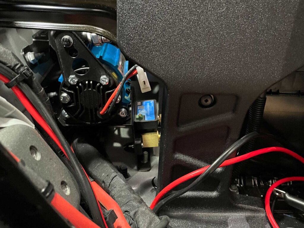 ARB Air Compressor installation under the seat of Ineos Grenadier