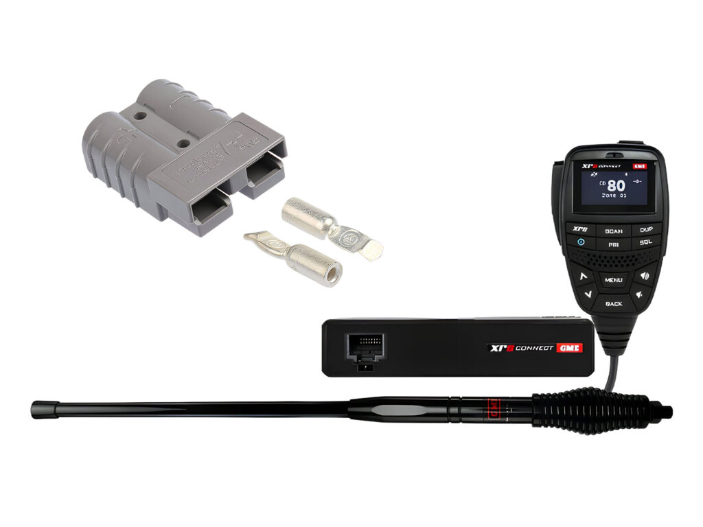 Grey 50A Anderson plug and GME XRS Series UHF radio