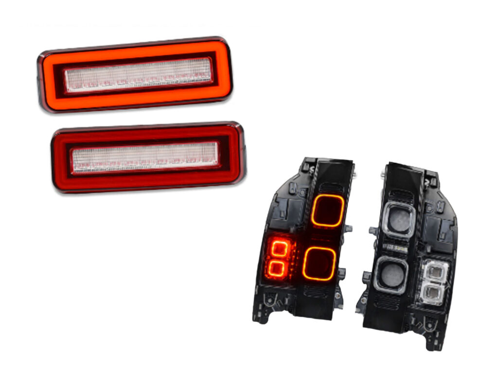 High Power LED Reverse tail lights for Land Rover Defender L663 90 110 130 2020-2026 - Red Surround
