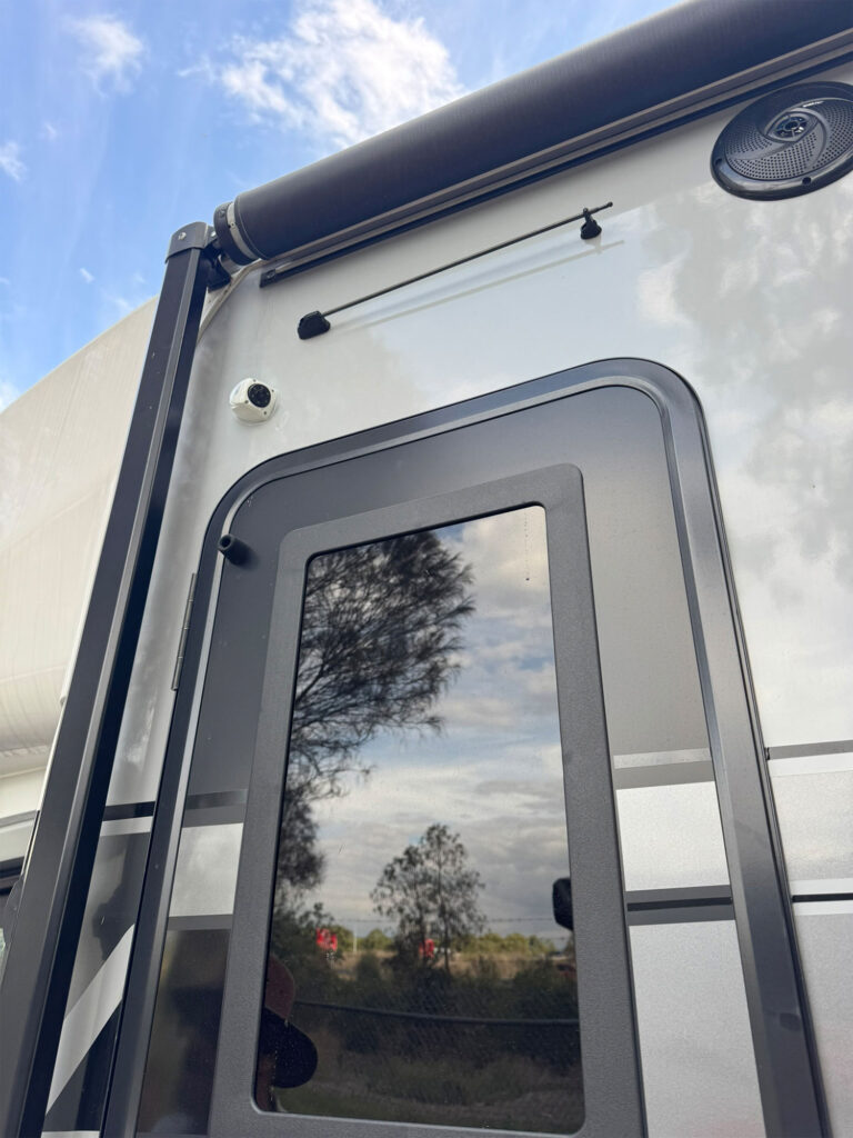 Close up view of the secure side camera installation