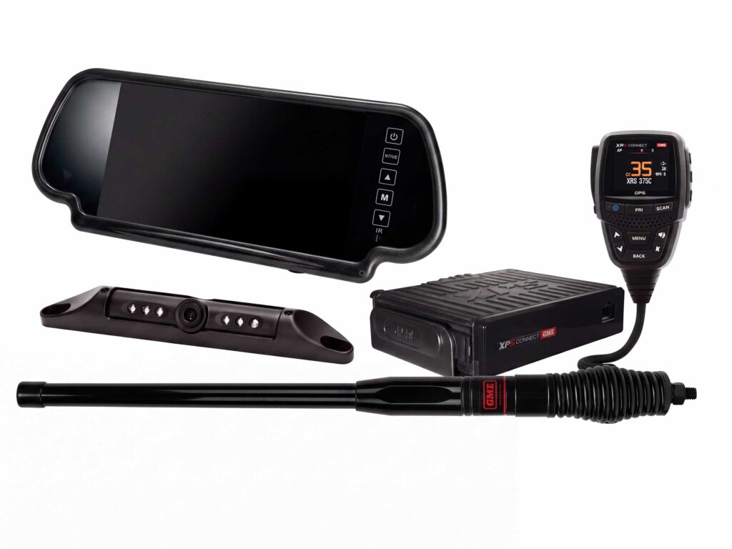 GME XRS-375C UHF Radio, GME Antenna, Safety Dave Rear Vision Monitor