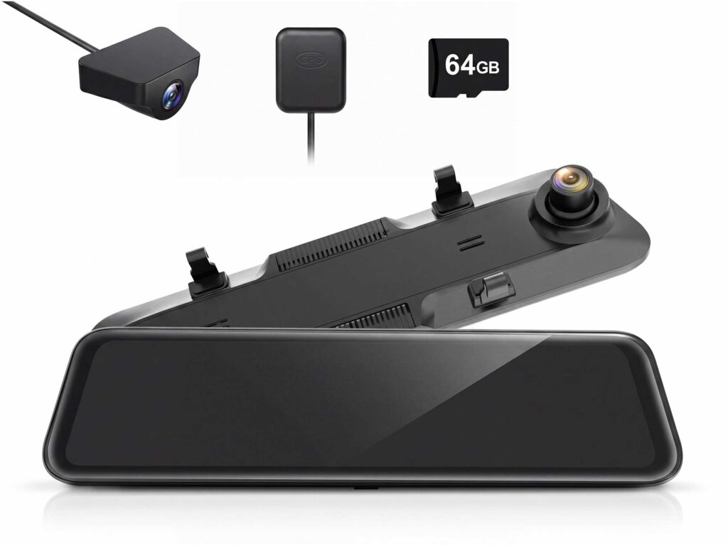 WOLFBOX G900Pro 12MP WiFi Touch Screen Rear View Mirror Dash Cam Smart Mirror RHD